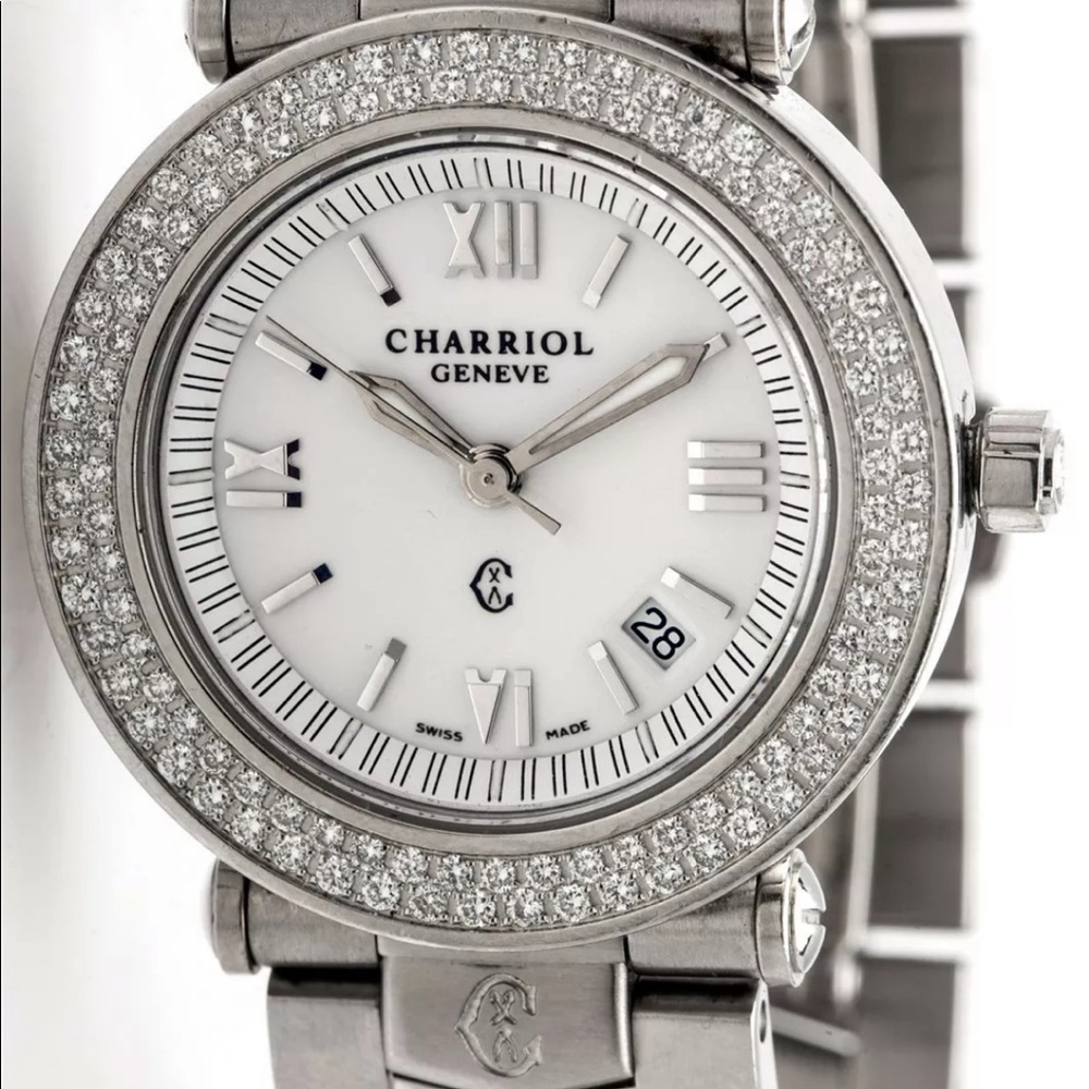 Rare Charriol Diamond Ladies Dress  Midsize Watch